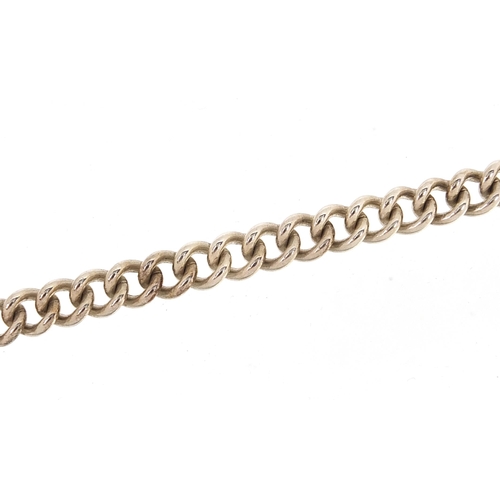 20 - Heavy silver curb link bracelet, 20cm in length, 42.7g