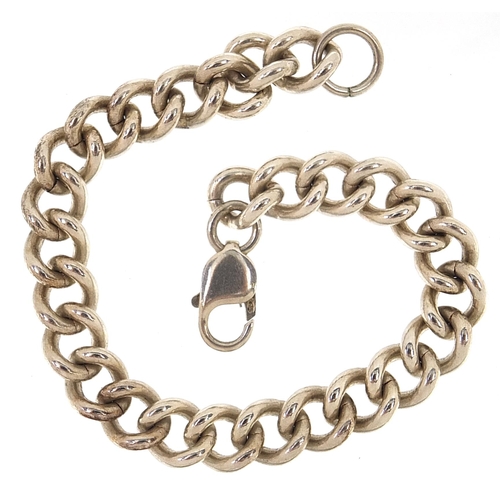 20 - Heavy silver curb link bracelet, 20cm in length, 42.7g