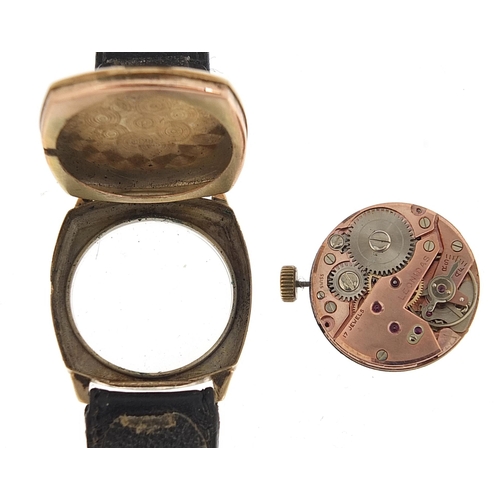 16 - Alsa, gentlemen's 9ct gold Alsa Junior wristwatch, the case 26mm wide
