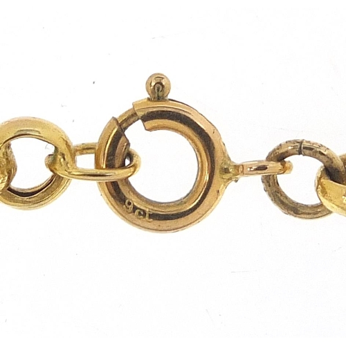 2 - 9ct gold Belcher link necklace, 42cm in length, 7.0g