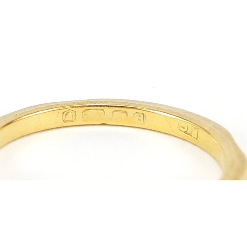 2 - 22ct gold wedding band, indistinctly hallmarked, size N, 2.7g - this lot is sold without buyer’s pre... 