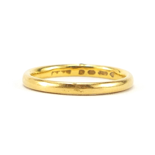 26 - 22ct gold wedding band, London 1945, size J, 2.4g - this lot is sold without buyer’s premium, the ha... 