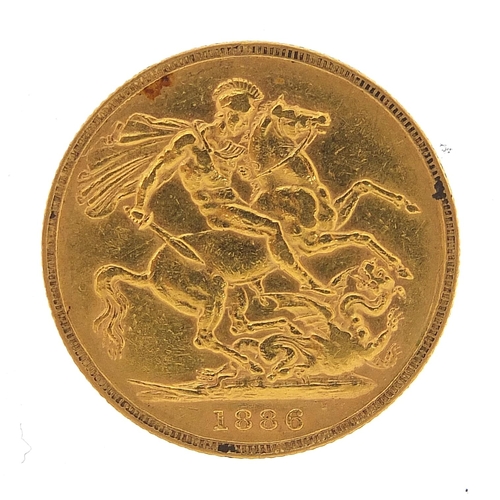 34 - Queen Victoria Young Head 1886 gold sovereign, Melbourne mint - this lot is sold without buyer’s pre... 