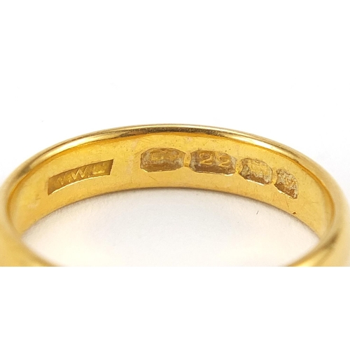 35 - 22ct gold wedding band, London 1962, size O/P, 5.5g - this lot is sold without buyer’s premium, the ... 