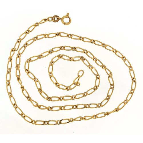 38 - 9ct gold figaro link necklace, 49.5cm in length, 6.0g - this lot is sold without buyer’s premium, th... 