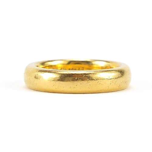 4 - 22ct gold wedding band, Birmingham 1921, size L, 10.4g - this lot is sold without buyer’s premium, t... 