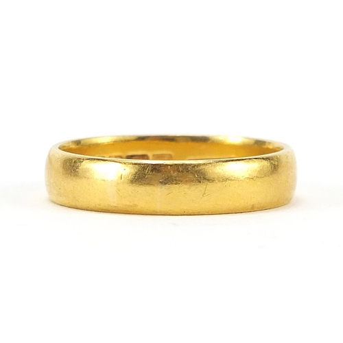 43 - 22ct gold wedding band, Birmingham 1926, size R, 5.9g - this lot is sold without buyer’s premium, th... 