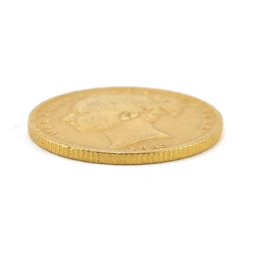 45 - Queen Victoria Young Head 1853 shield back gold sovereign - this lot is sold without buyer’s premium... 
