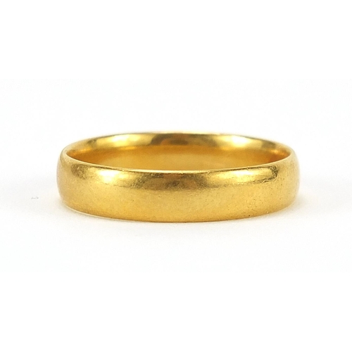 53 - 22ct gold wedding band, Birmingham 1921, size N, 3.8g