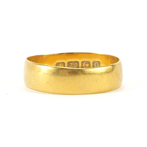 Victorian 22ct gold wedding band, Birmingham 1863, size L, 3.1g - this lot is sold without buyer’s premium, the hammer price is the price you pay