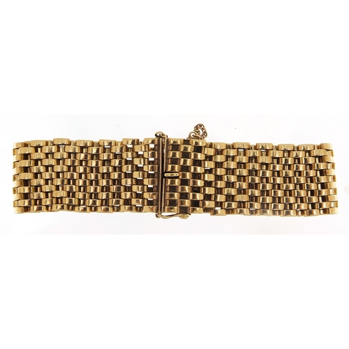6 - 9ct gold flattened link bracelet, 18.5cm in length, 40.8g - this lot is sold without buyer’s premium... 