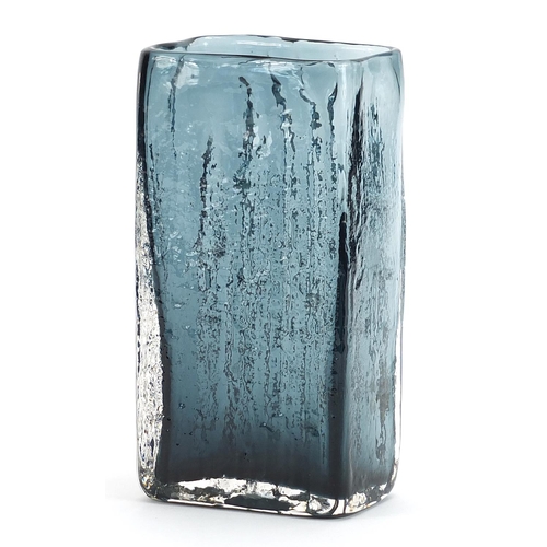 5 - Geoffrey Baxter for Whitefriars, bamboo glass vase in indigo or pewter, 20.5cm high