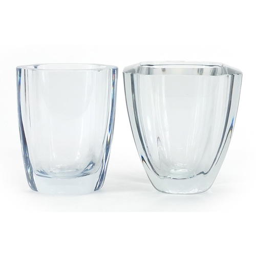 25 - Stromberg, two Scandinavian pale blue glass vases, the largest 14.5cm high