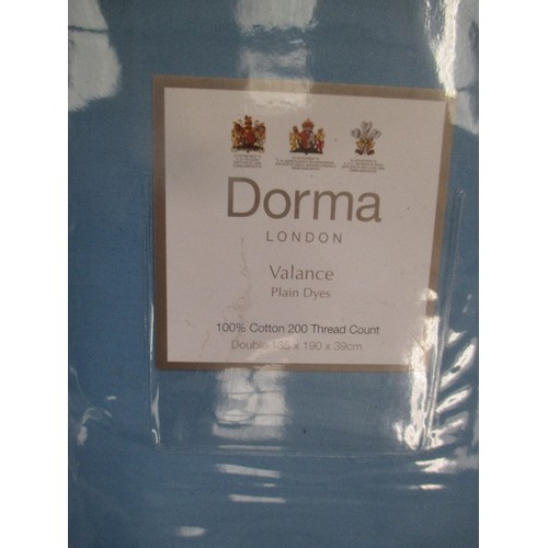 NEW BEDLINEN INC DORMA DOUBLE VALANCE IN BLUE , KING SIZE DUVET COVER ...