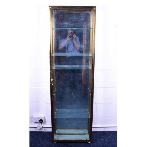 A 20th Century Brass Mounted Shallow Glass Display Cabinet With