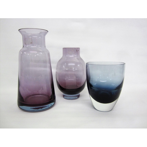 2 Amethyst Caithness Vases With Labels Caithness Glass Graduated