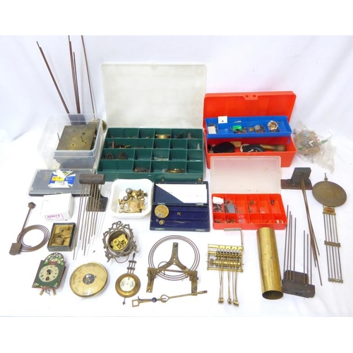 Small Clock Parts, clock makers tools, pendulums, gongs, hammers