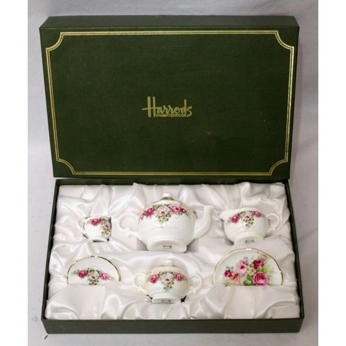 Harrods Bone China Miniature Tea Set in fitted box Barnebys