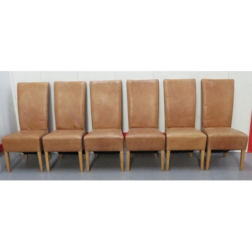 10 - 6 Leather Tan Chairs (FWR)