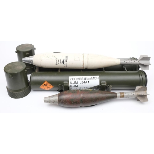 An inert L54A1 81mm mortar illumination round: together with an inert ...