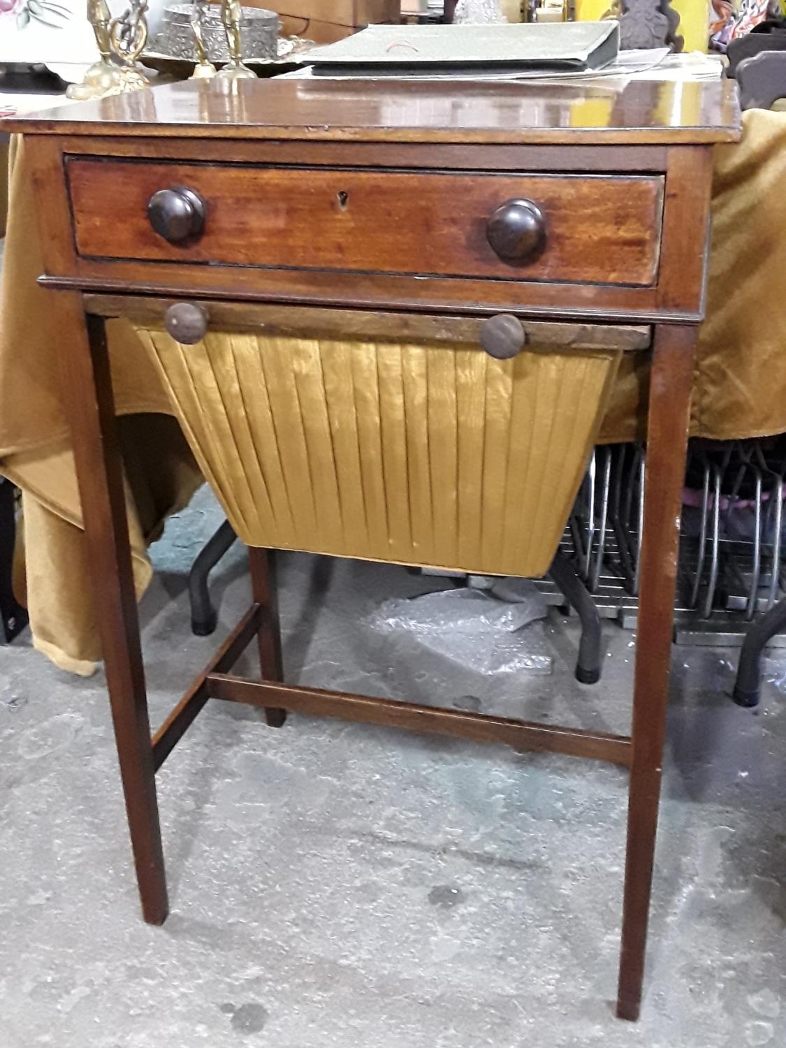 Antique mahogany sewing table