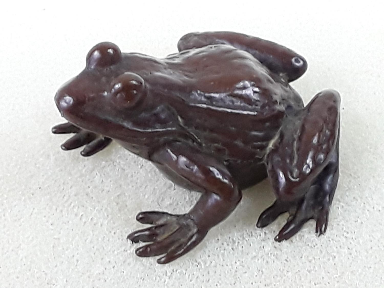 Cast bronze frog figure