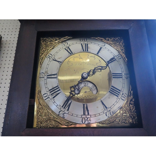 176 - Jn. Davis of St. Harmon (nr. Powys) _ A 30 Hour Oak Longcase Clock, the brass dial with silvered cha... 