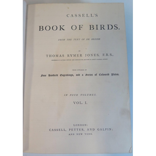 484 - Cassell's Book of Birds in Four Volumes, Cassell, Petter and Galpin, half leather boards