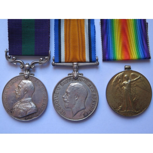 237 - A WWI Three Medal Group including Military medal awarded to 101993 DVR. T.H. CARSLAKE. A. 160/BDE. R... 