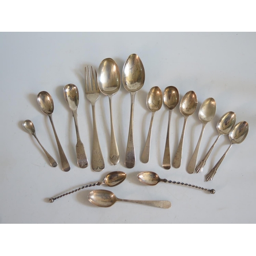 10 - A Collection of Georgian and later Silver Flatware including Peter, Ann and William Bateman spoon, 2... 