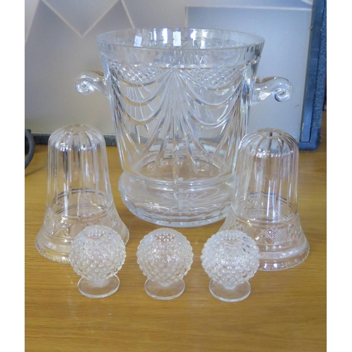599 - A Cristalleries De Lorraine Champagne Bucket, two lamp shades etc