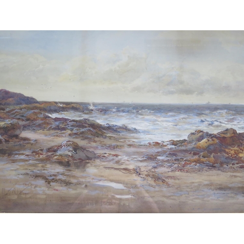 355 - Albert Pollitt 1901, Low Tide, watercolour, 84 x 54cm