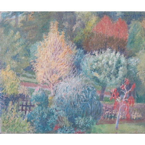 14 - Gwendolen R. Jackson, Garden Scene, Oil on Canvas, Signed top right corner, 61 x 51cm and another Ga... 