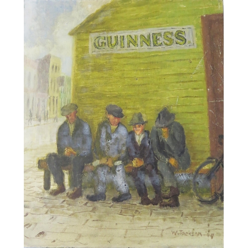 18 - Gwendolen R. Jackson (b.1919), 'Dublin Quay', Oil on Board, Signed and Dated in bottom right hand co... 