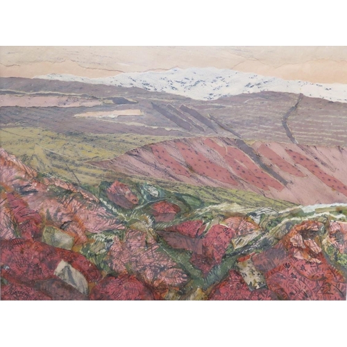25 - Gwendolen R. Jackson (b.1919), 'Shapley Tor, Dartmoor I', Watercolour, Collage and Pen, Devon Guild ... 