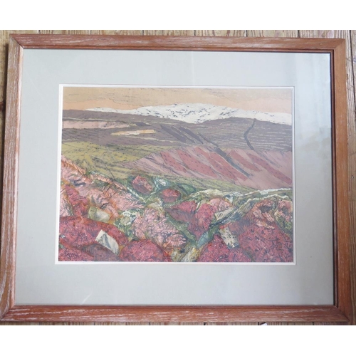25 - Gwendolen R. Jackson (b.1919), 'Shapley Tor, Dartmoor I', Watercolour, Collage and Pen, Devon Guild ... 