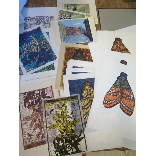 27 - A Portfolio of Screenprints by Gwendoline Jackson, subjects including, Plants, Trees, and Death-Mask... 