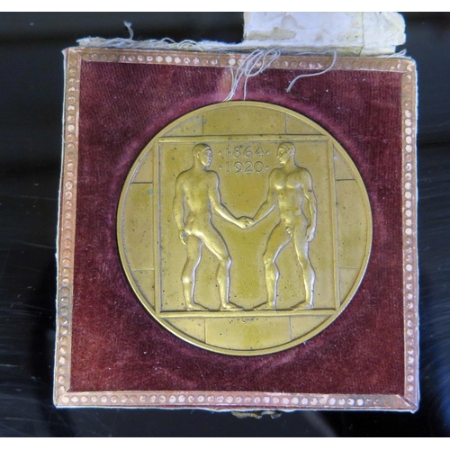 296 - A Rare Danish Christian X Reunification Medallion in gilt bronze by Aksel Einar Utzon-Frank, 50mm. P... 