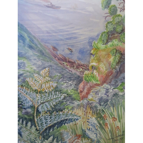 30 - A Portfolio of various unframed Watercolour, Pen and Gouache  Paintings by Gwendolen R. Jackson vari... 