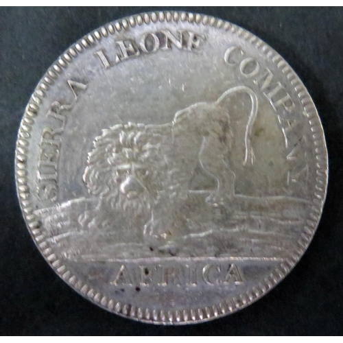 474 - A Sierra Leone Company 1791 Silver One Dollar Piece.
PROVENANCE: From the family of Norman William M... 