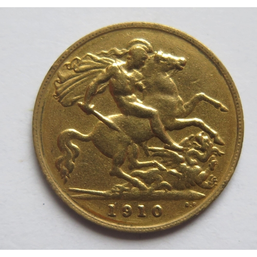 480 - An Edward VII 1910 Gold Half Sovereign