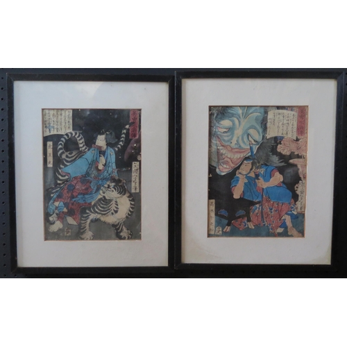 629 - Yoshitoshi Tsukioka (1839-1892), TORAOMARU RIDING A TIGER, Sagas of beauty and bravery Suikoden seri... 