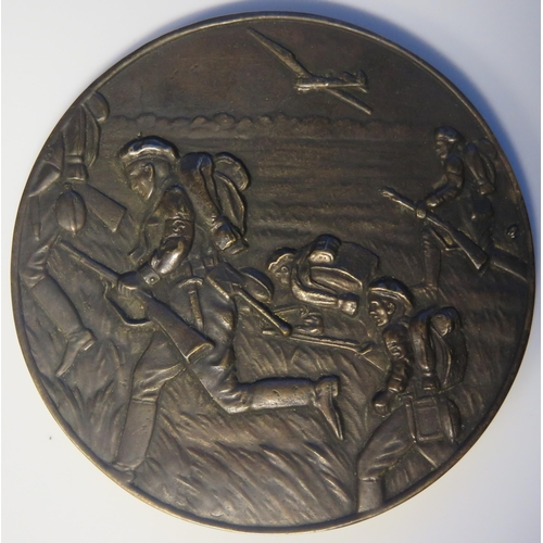 913 - A WWII Third Reich Cased NSFK Bronze Plaque, 79mm