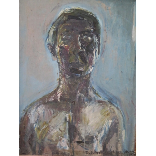 38 - Richard Whittington-Ince 1934 - 1983, Self Portrait, Oil on Canvas, 70 x 59cm, Framed and a Floral S... 