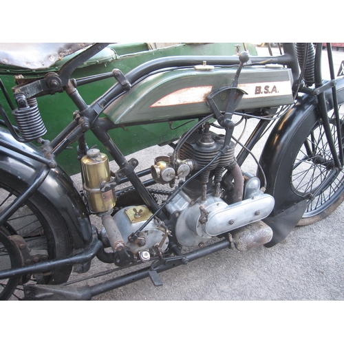 204 - 1921 BSA Model K 4.25hp Motorcycle with Sidecar  //  Registration Number: XF 1534 / Frame Number: 83... 
