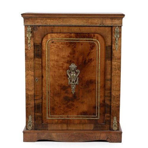 61 - A VICTORIAN WALNUT AND GILT-METAL MOUNTED SIDE CABINET