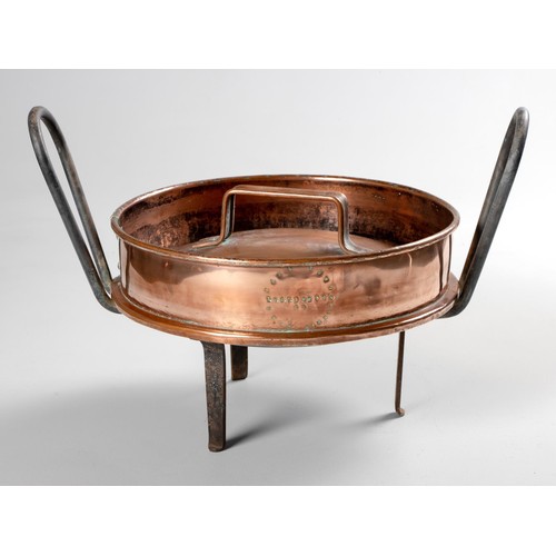 4 - A CAPE COPPER TART PAN AND COVER, THOMAS HINDLE & BENJAMIN THEOPHILUS LAWTON, 19TH CENTURY