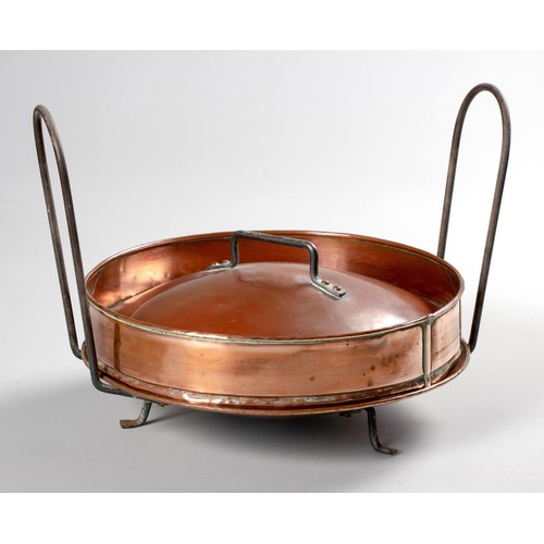 5 - A CAPE COPPER TART PAN AND COVER