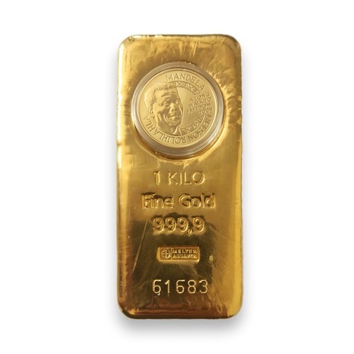 877 - A ONE KILOGRAM 24CT GOLD BAR AND A ONE OUNCE 24CT GOLD PROTEA COIN