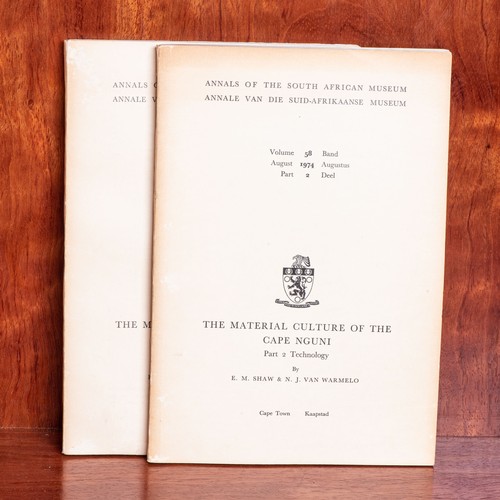 43 - E. M. Shaw & N. J. van WarmeloThe Material Culture of the Cape Nguni (2 Volumes, Complete)Cape T... 